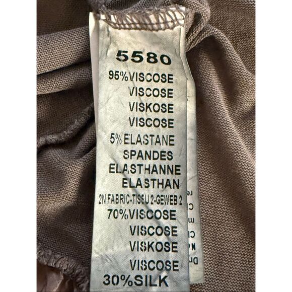 Piazza del Tempio Made in Italy Silk Blend Ruffle Hem Cardigan – Taupe, Size M - Picture 9 of 11